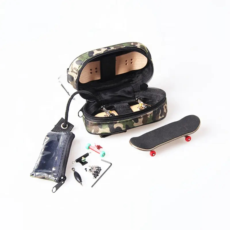 Fingerboard taske til 2 skateboards - sort eller camouflage farve